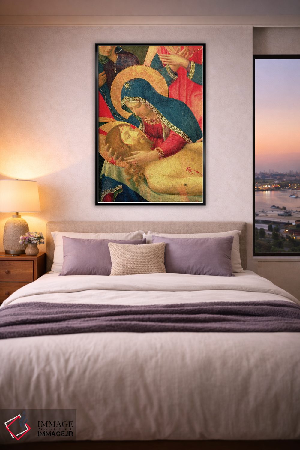 تابلو کلاسیک جزئیات مریم مقدس در حال نگه داشتن عیسی، سوگواری بر پیکر مسیح… اثر فرا آنجلیکو - D5B