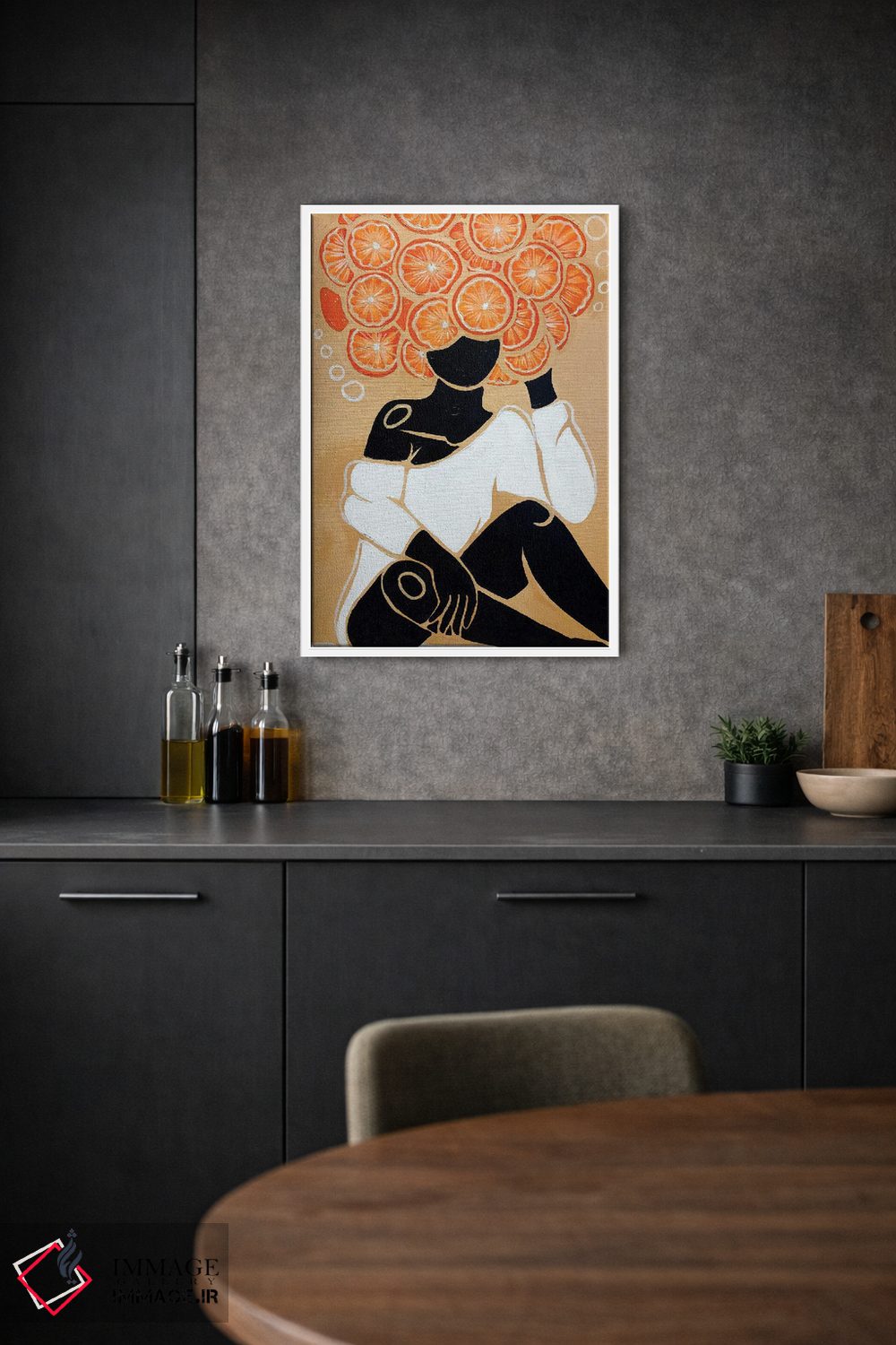 تابلو مدرن نارنگی اثر نیدیا دراز - D1W