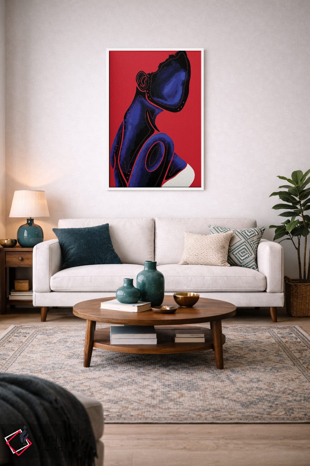 تابلو مدرن یاقوت کبود اثر نیدیا دراز - D3W