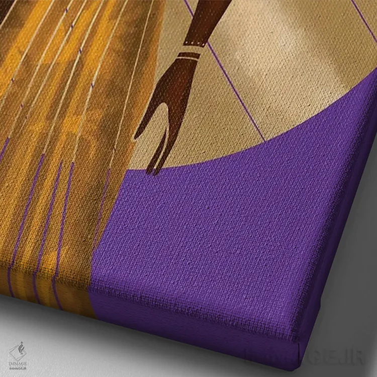 تابلو دکوراتیو برج میزان اثر نیدیا دراز - نمای نزدیک بافت بوم