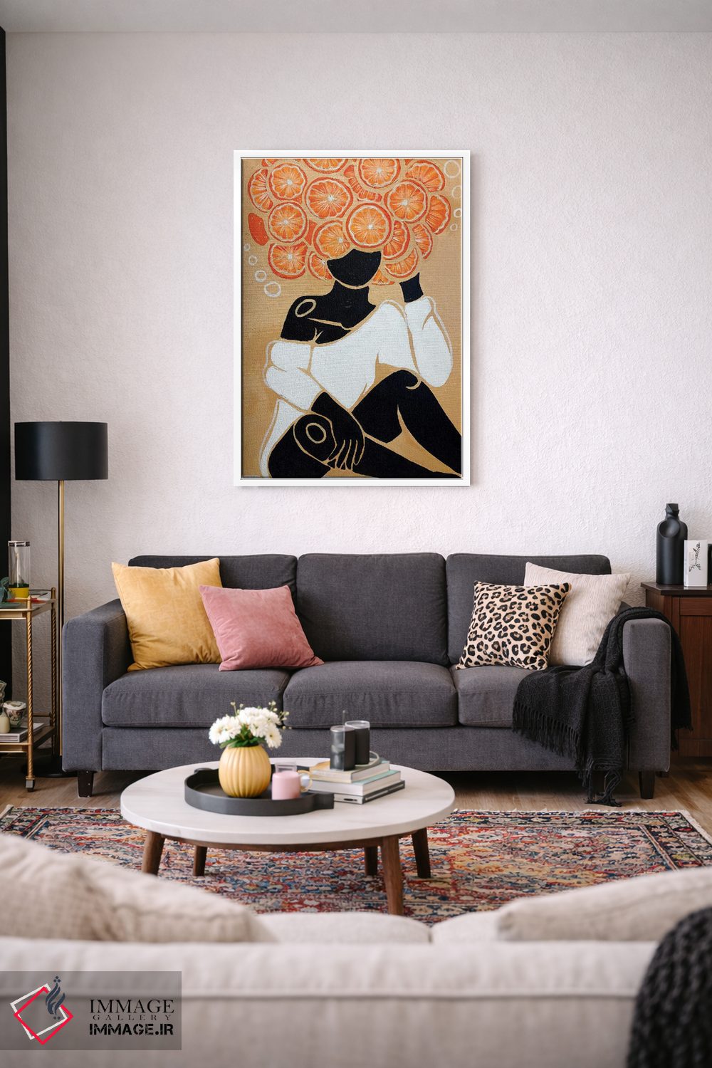 تابلو مدرن نارنگی اثر نیدیا دراز - D2W