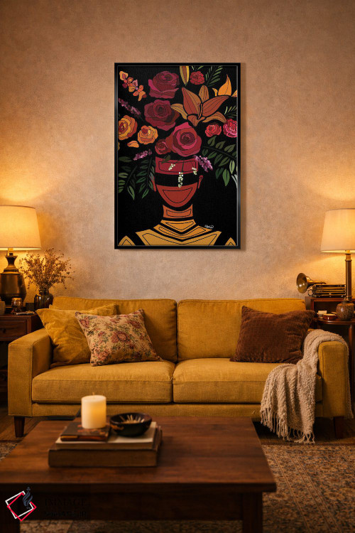 تابلو دکوراتیو گل های غروب آفتاب اثر نیدیا دراز - D5B