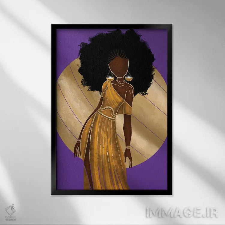 تابلو دکوراتیو برج میزان اثر نیدیا دراز - نمای قابدار مشکی