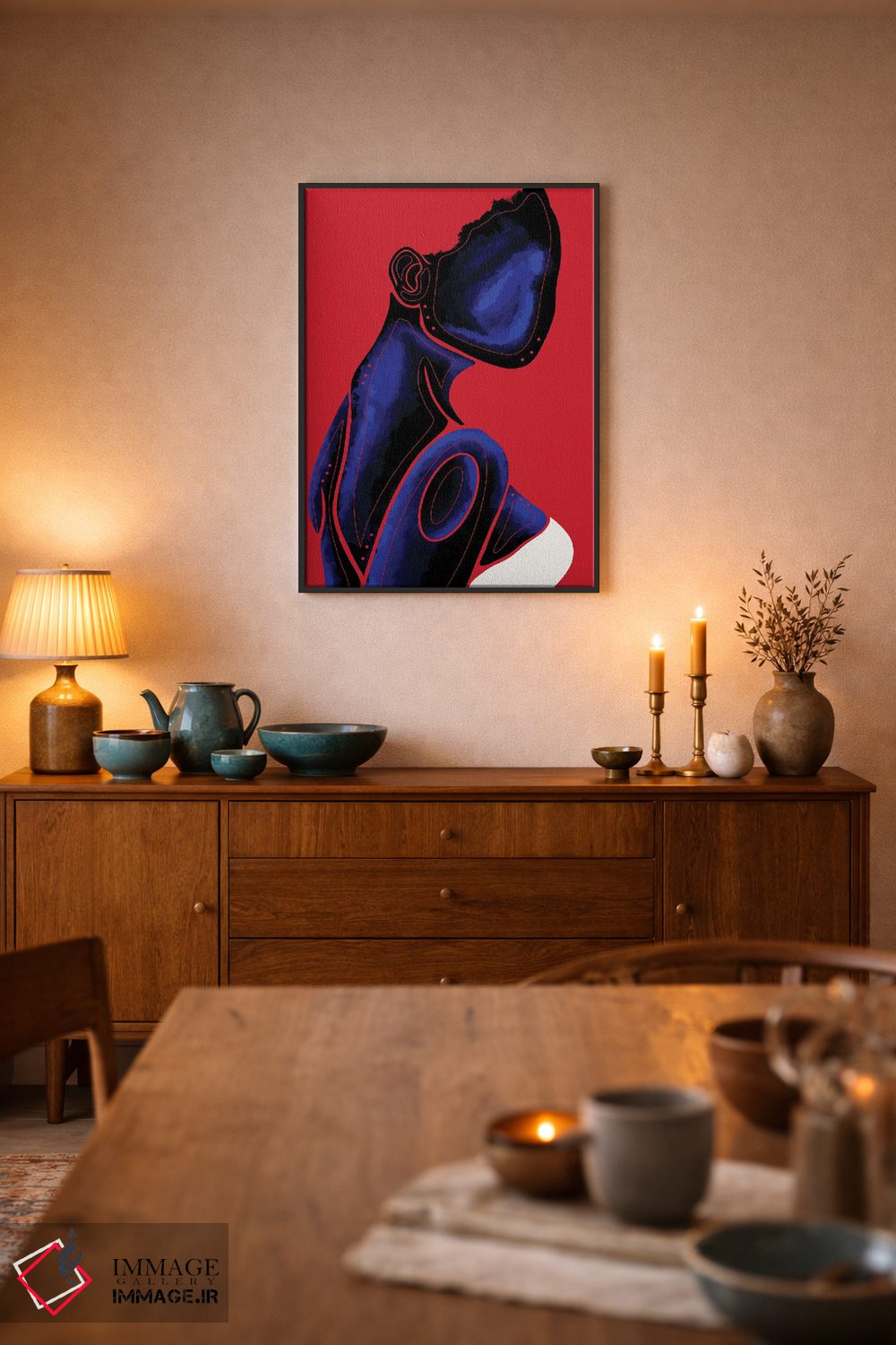 تابلو مدرن یاقوت کبود اثر نیدیا دراز - D6B