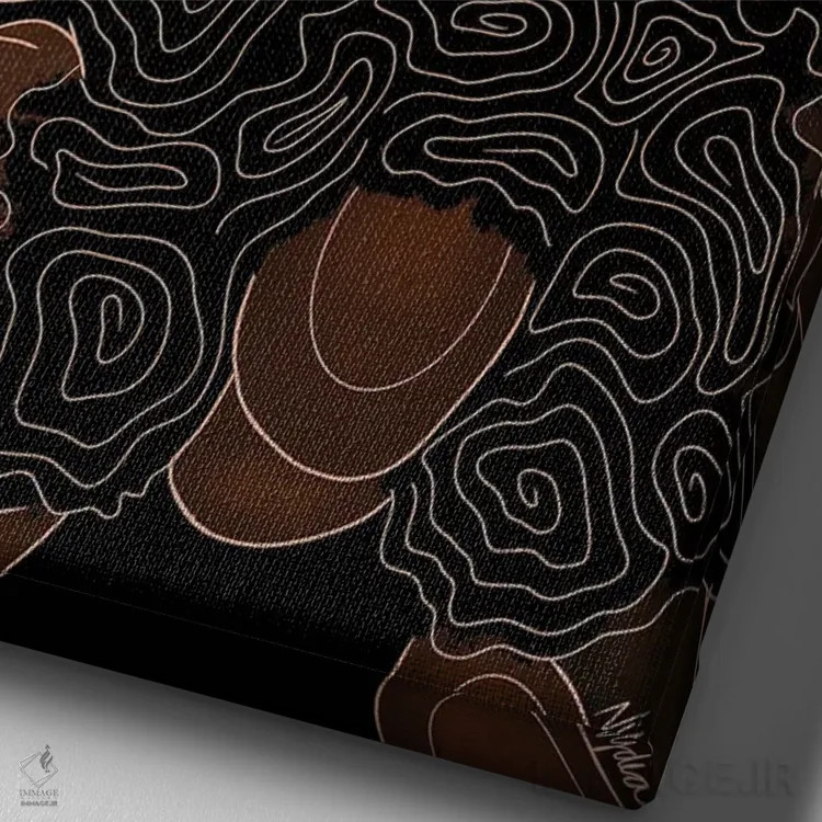 تابلو دکوراتیو خواهران ملانین اثر نیدیا دراز - نمای نزدیک بافت بوم