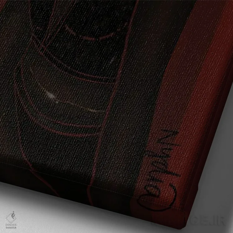 تابلو دکوراتیو نورافکن اثر نیدیا دراز - نمای نزدیک بافت بوم