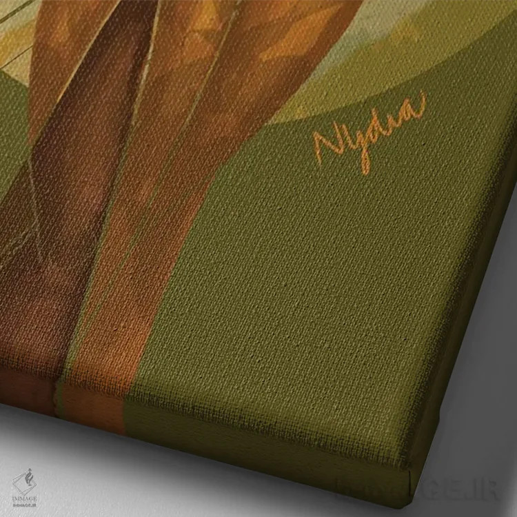 تابلو دکوراتیو برج جدی اثر نیدیا دراز - نمای نزدیک بافت بوم