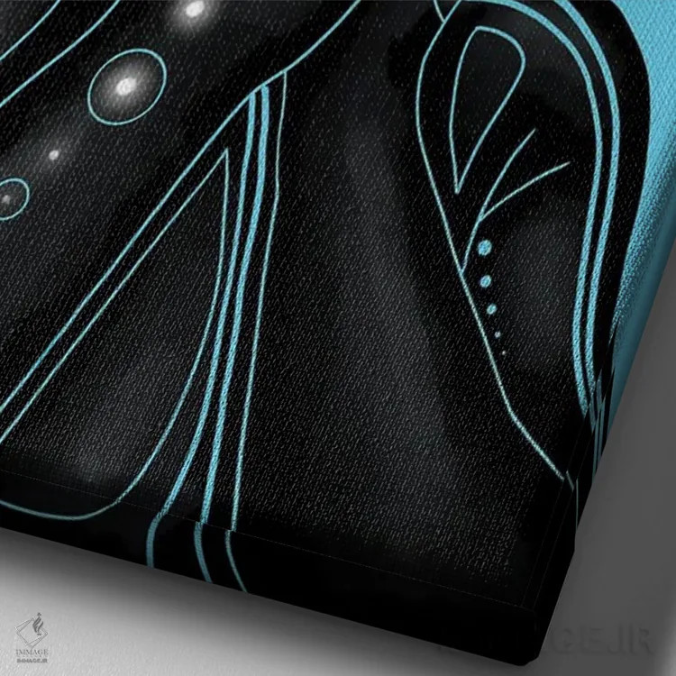 تابلو مدرن آبی اثر نیدیا دراز - نمای نزدیک بافت بوم