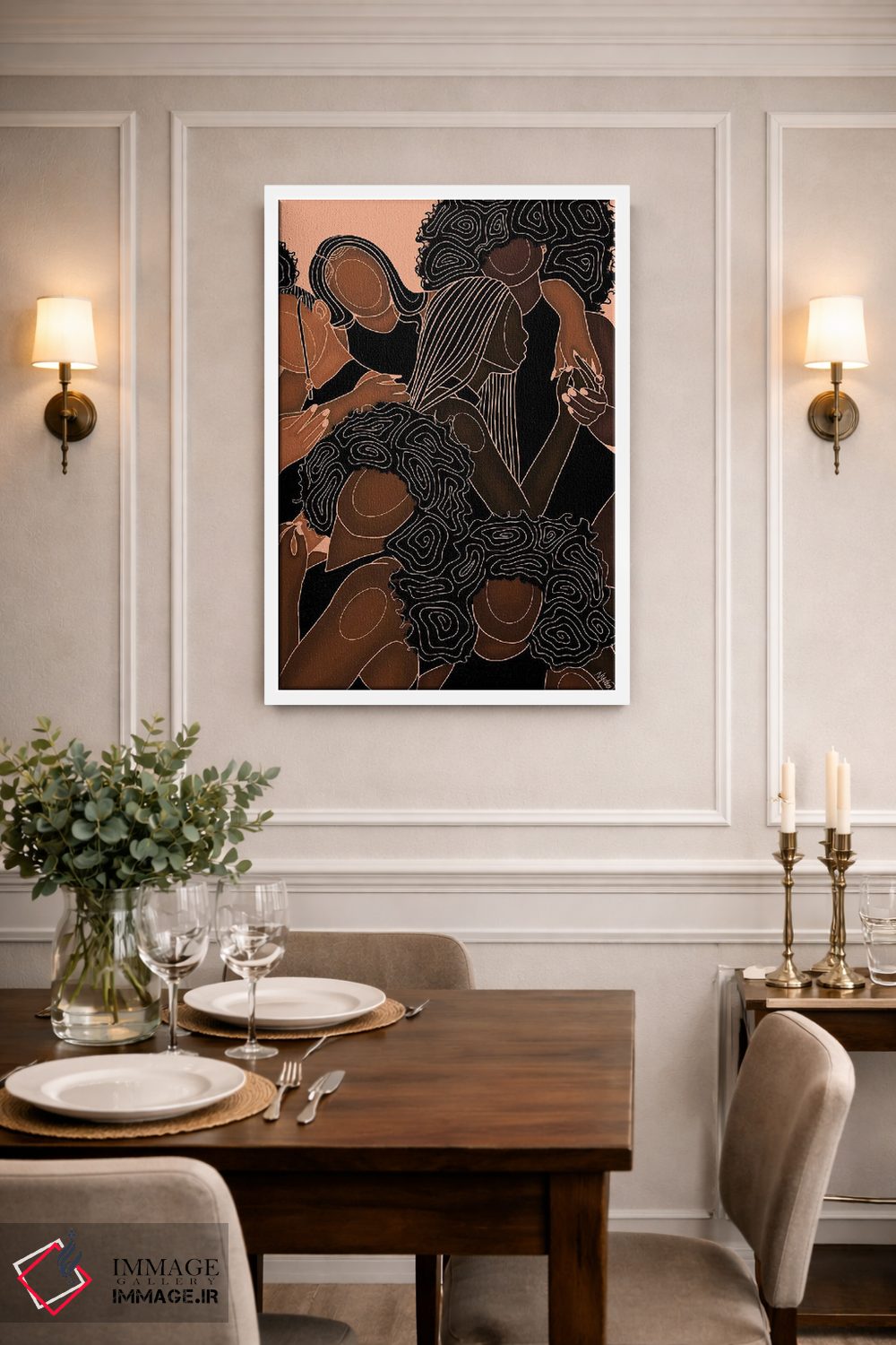 تابلو دکوراتیو خواهران ملانین اثر نیدیا دراز - D1W