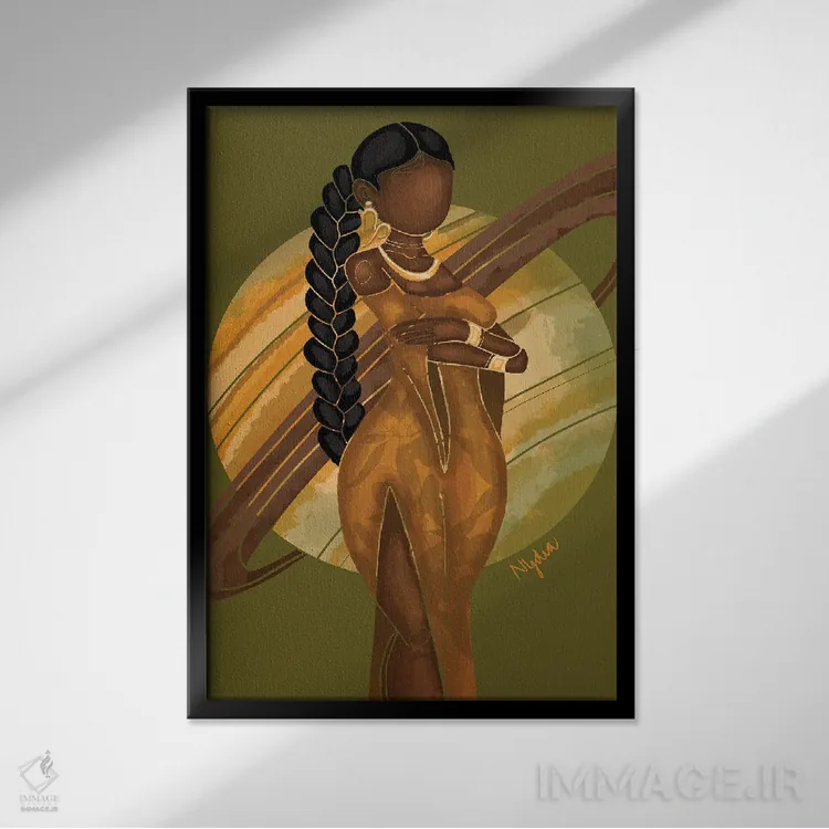 تابلو دکوراتیو برج جدی اثر نیدیا دراز - نمای قابدار مشکی