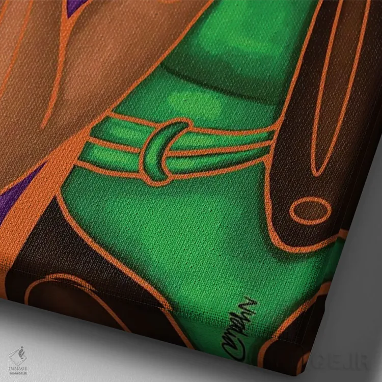 تابلو دکوراتیو رنگ ها و دایره های تابستانی اثر نیدیا دراز - نمای نزدیک بافت بوم