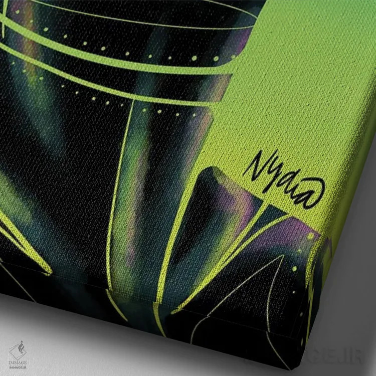 تابلو دکوراتیو هولوگرافیک اثر نیدیا دراز - نمای نزدیک بافت بوم