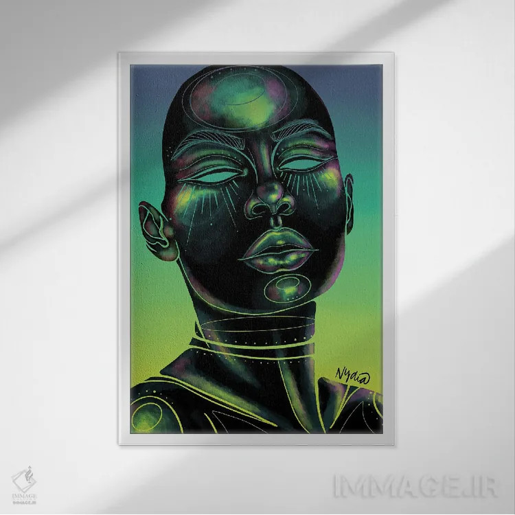 تابلو دکوراتیو هولوگرافیک اثر نیدیا دراز - نمای قابدار سفید