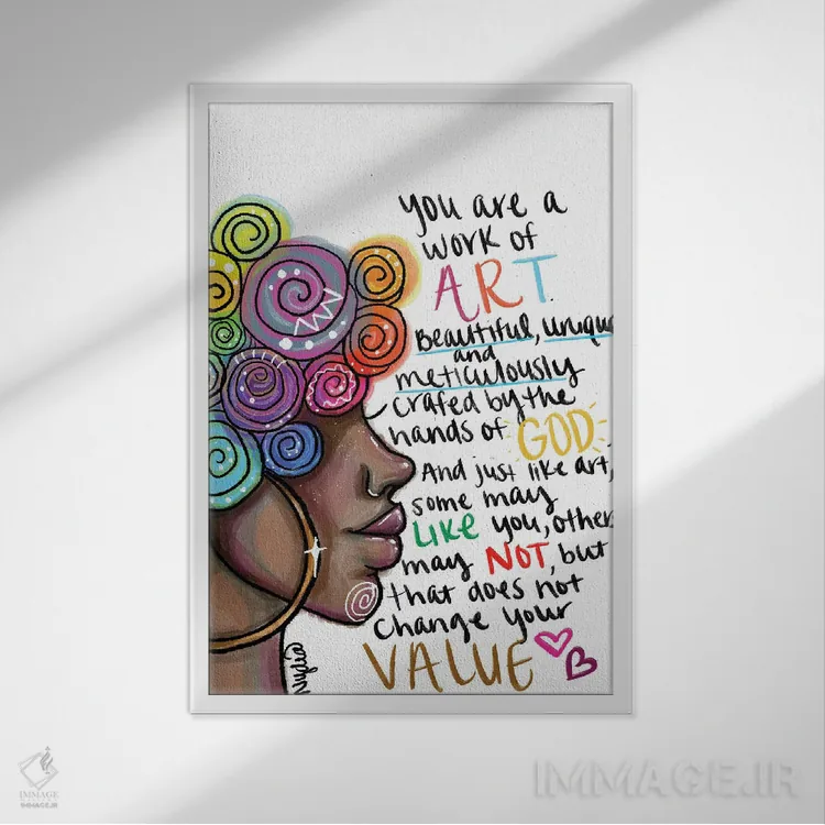 تابلو دکوراتیو یک پیام اثر نیدیا دراز - نمای قابدار سفید