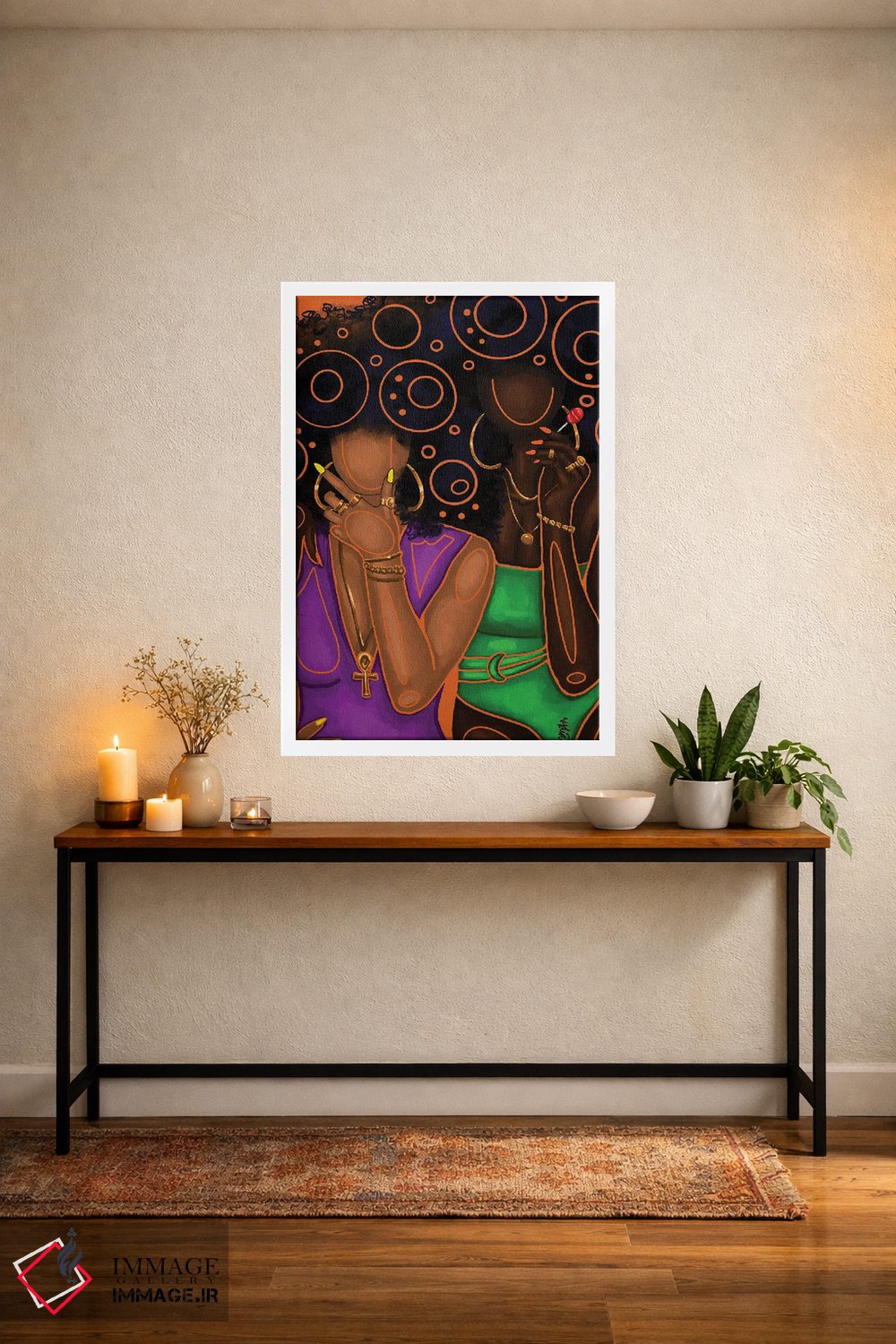 تابلو دکوراتیو رنگ ها و دایره های تابستانی اثر نیدیا دراز - D3W