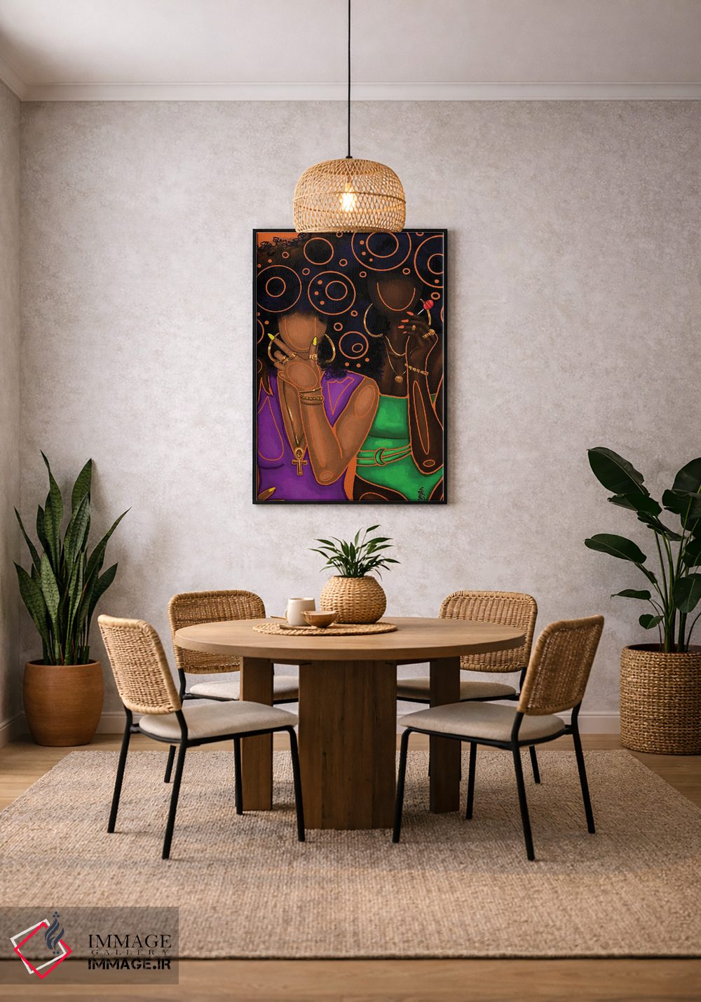 تابلو دکوراتیو رنگ ها و دایره های تابستانی اثر نیدیا دراز - D4B