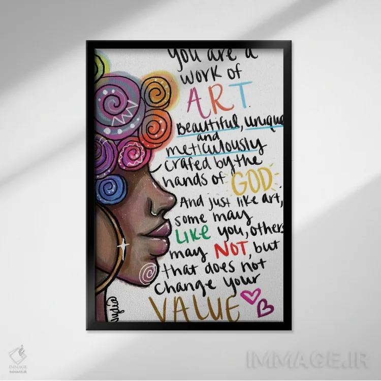 تابلو دکوراتیو تو شاهکاری اثر نیدیا دراز - نمای قابدار مشکی