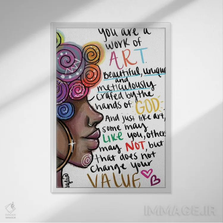 تابلو دکوراتیو تو شاهکاری اثر نیدیا دراز - نمای قابدار سفید