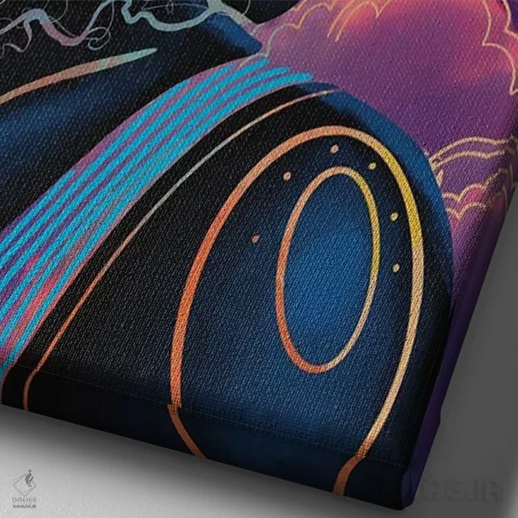 تابلو دکوراتیو "مرا به ماه ببر" اثر نیدیا دراز - نمای نزدیک بافت بوم