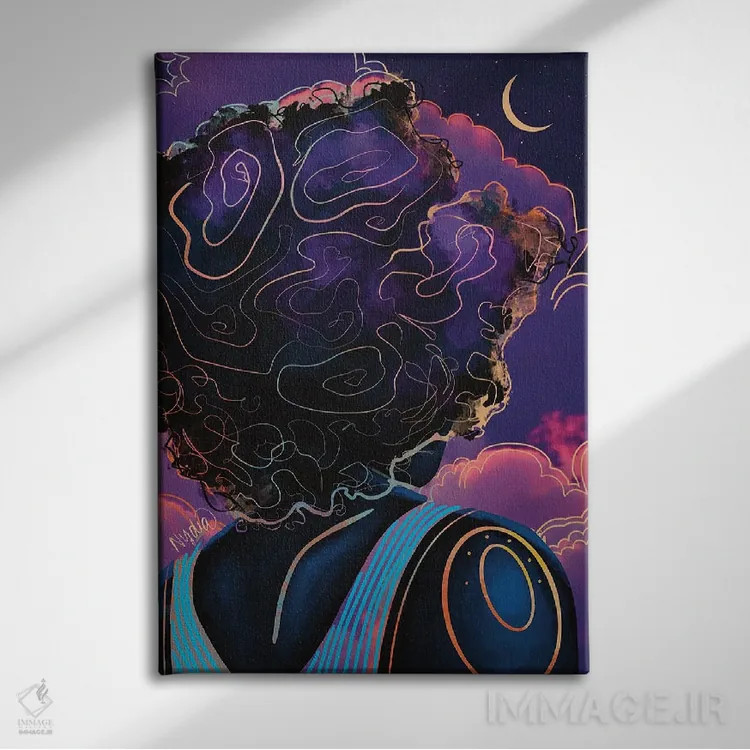 تابلو دکوراتیو "مرا به ماه ببر" اثر نیدیا دراز - نمای روبهرو روی دیوار