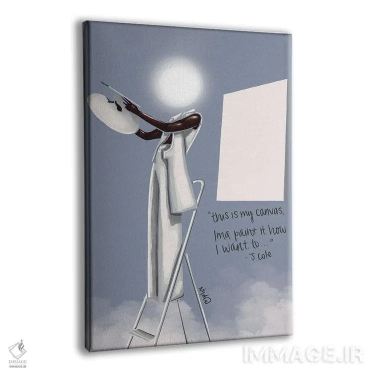 تابلو دکوراتیو "بوم سفید" اثر نیدیا دراز - نمای پرسپکتیو محصول