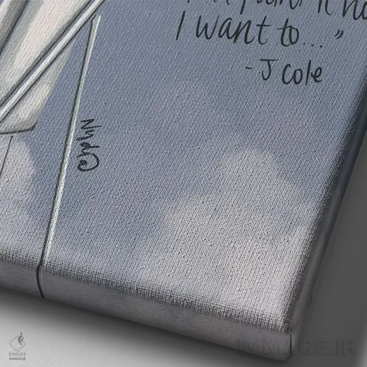 تابلو دکوراتیو "بوم سفید" اثر نیدیا دراز - نمای نزدیک بافت بوم