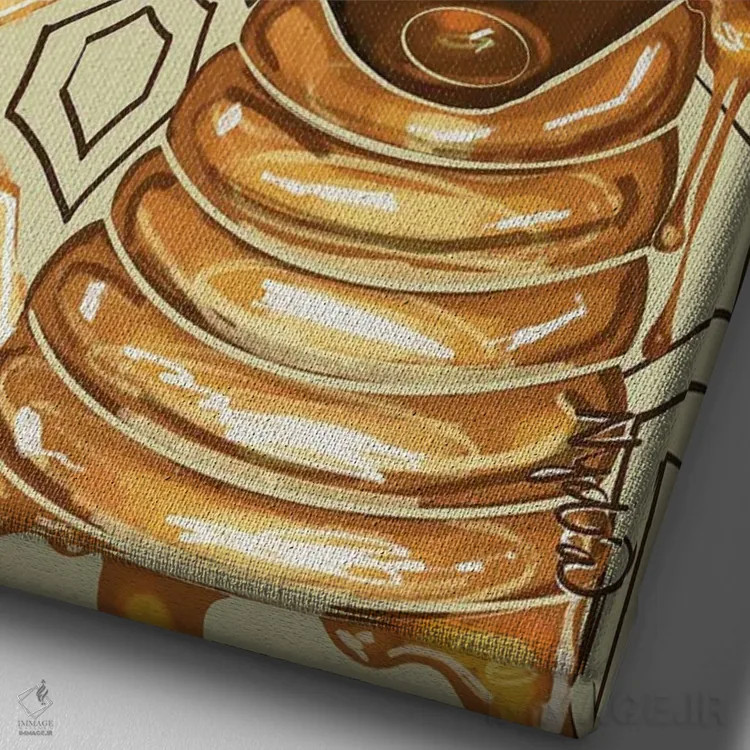 تابلو دکوراتیو "تعادل" اثر نیدیا دراز - نمای نزدیک بافت بوم