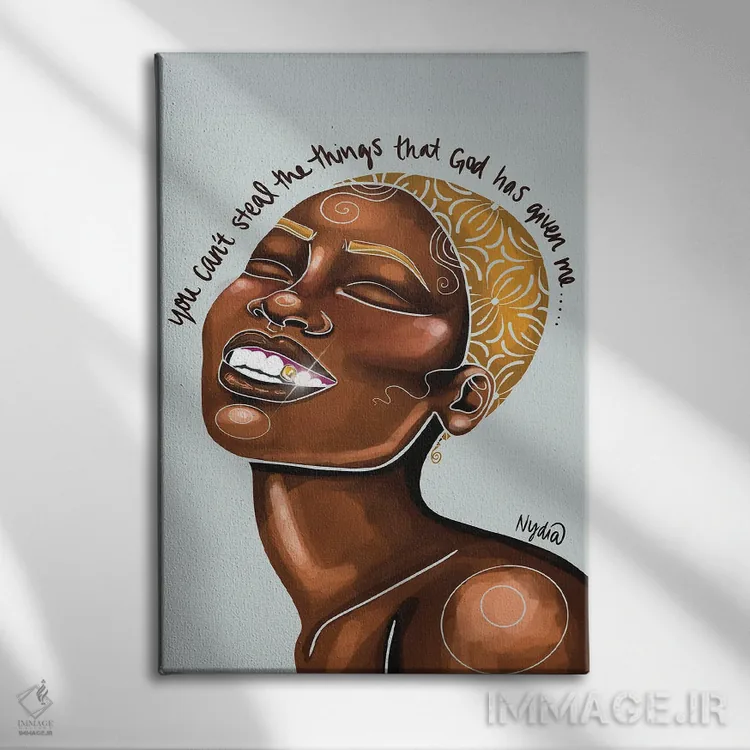 تابلو دکوراتیو "خدا گفت مال من است" اثر نیدیا دراز - نمای روبهرو روی دیوار