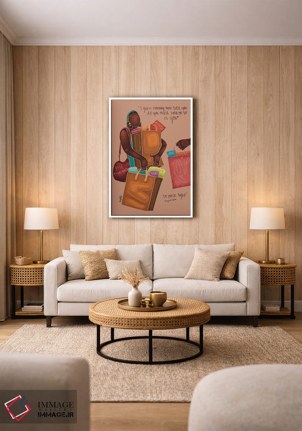 تابلو دکوراتیو زن کیف به دوش اثر نیدیا دراز - D1W