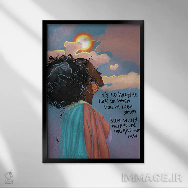 تابلو دکوراتیو "لبخند" اثر نیدیا دراز - نمای قابدار مشکی