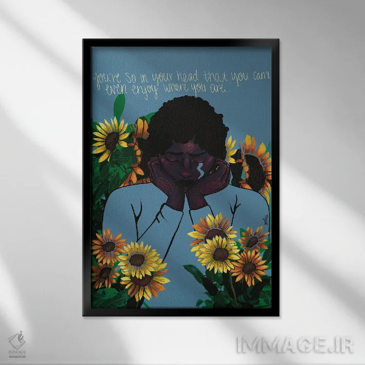 تابلو دکوراتیو "در ذهنت" اثر نیدیا دراز - نمای قابدار مشکی