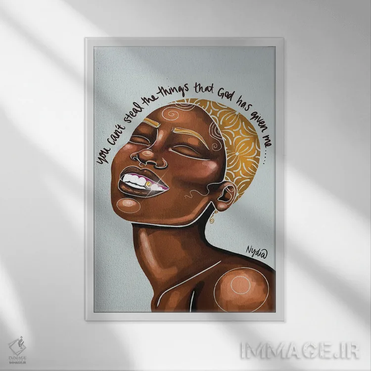 تابلو دکوراتیو "خدا گفت مال من است" اثر نیدیا دراز - نمای قابدار سفید