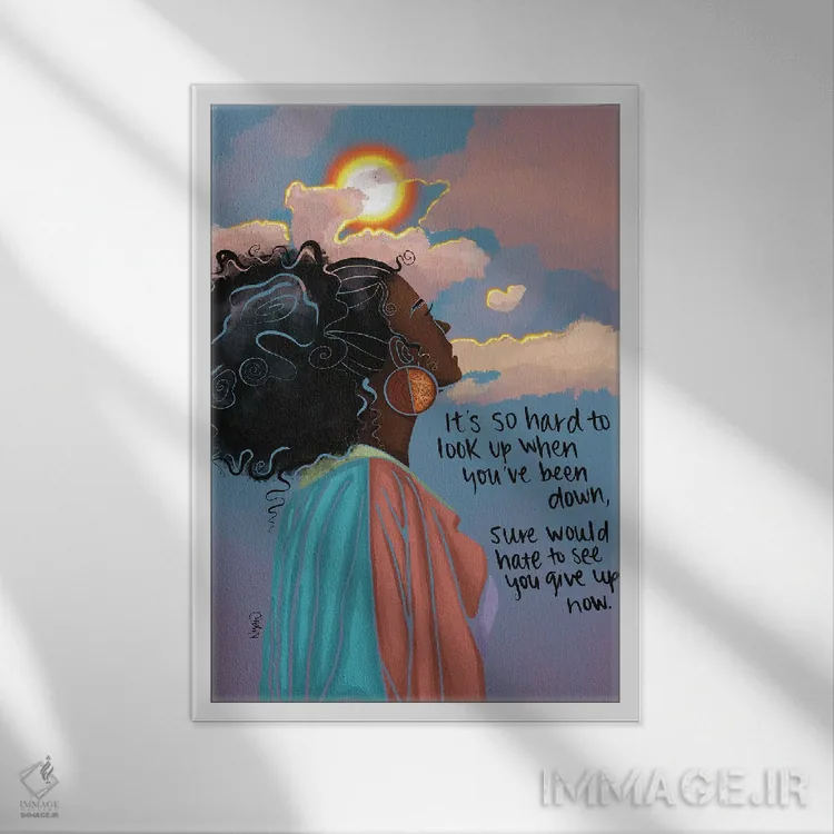 تابلو دکوراتیو "لبخند" اثر نیدیا دراز - نمای قابدار سفید