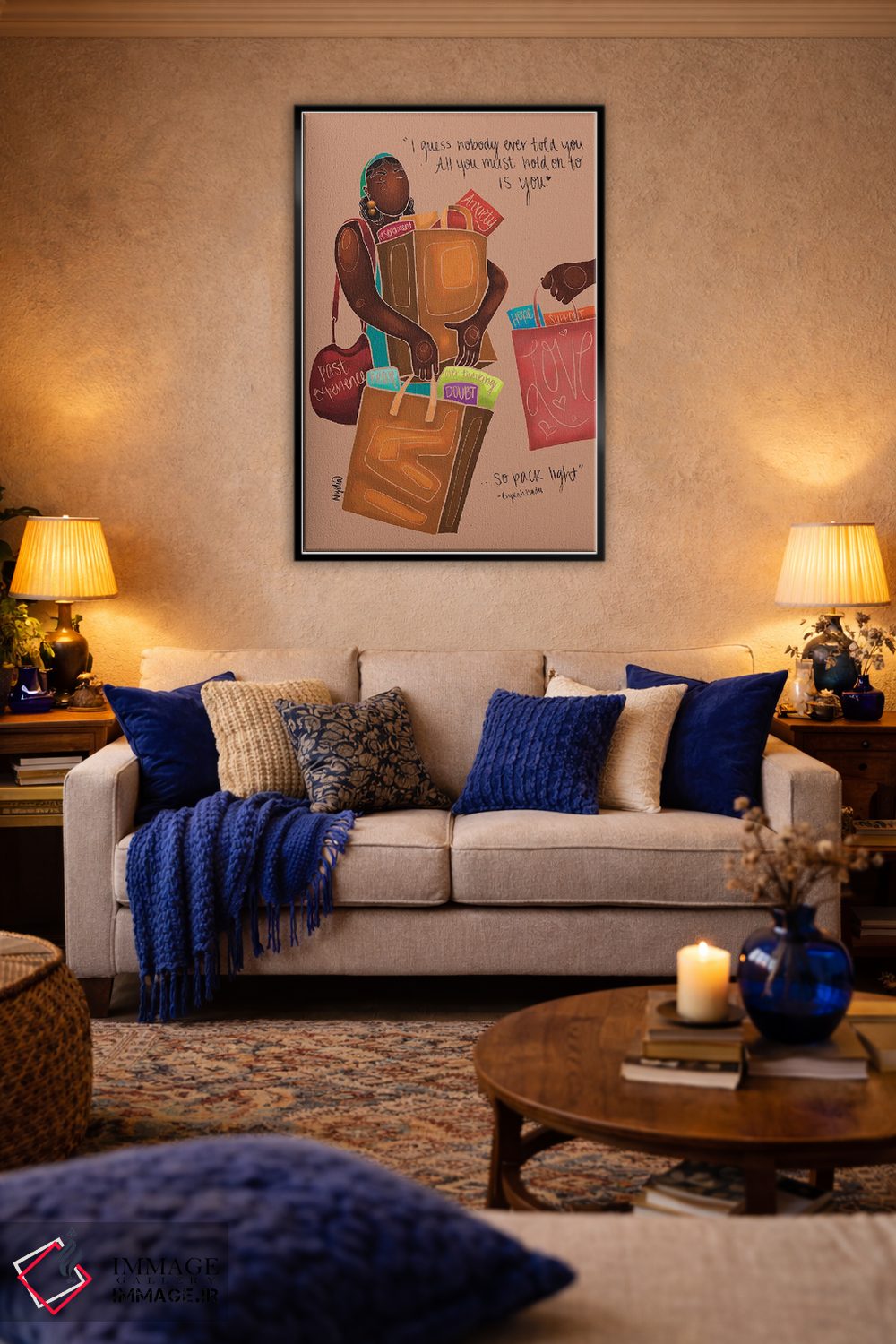 تابلو دکوراتیو زن کیف به دوش اثر نیدیا دراز - D6B