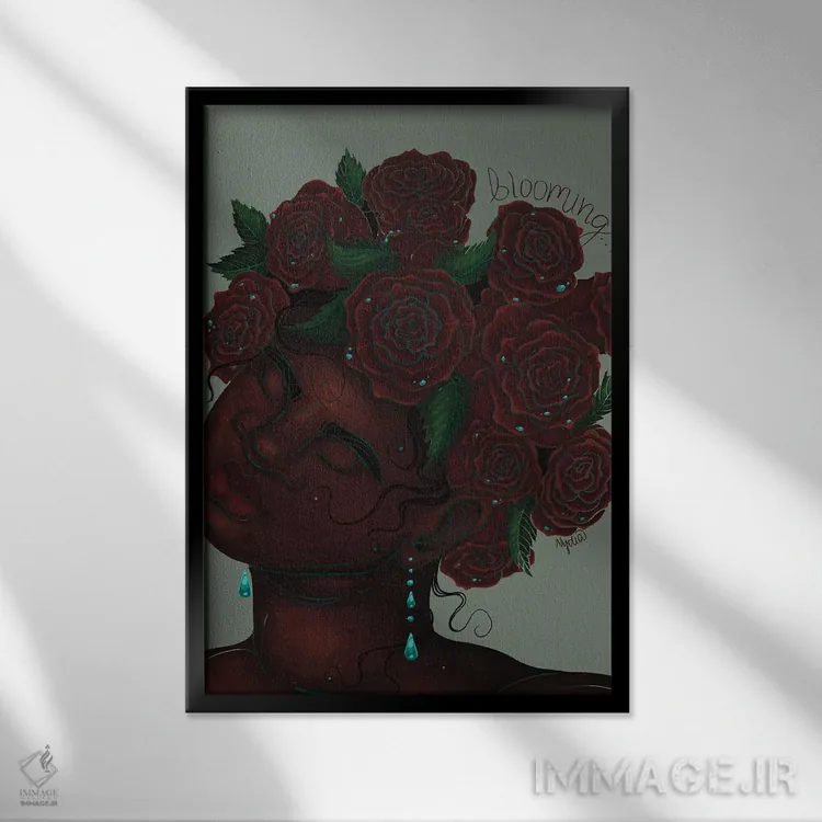 تابلو دکوراتیو "شکوفا شدن" اثر نیدیا دراز - نمای قابدار مشکی