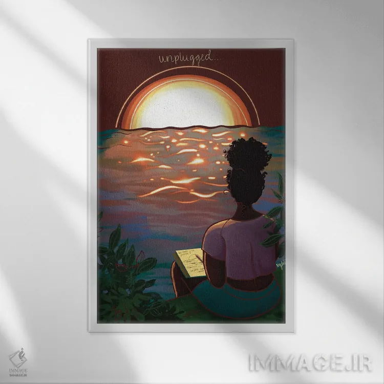 تابلو دکوراتیو "غیرفعال/بدون اتصال " اثر نیدیا دراز - نمای قابدار سفید