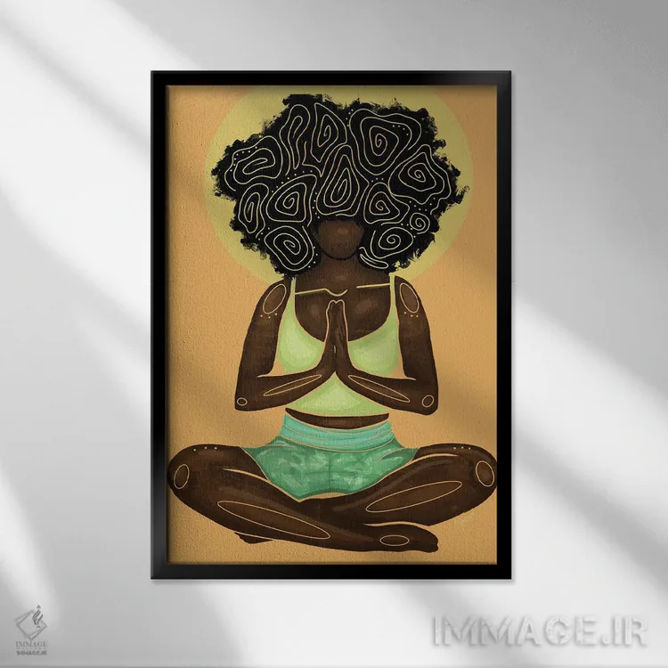 تابلو مدرن "مدیتیشن" اثر نیدیا دراز - نمای قابدار مشکی