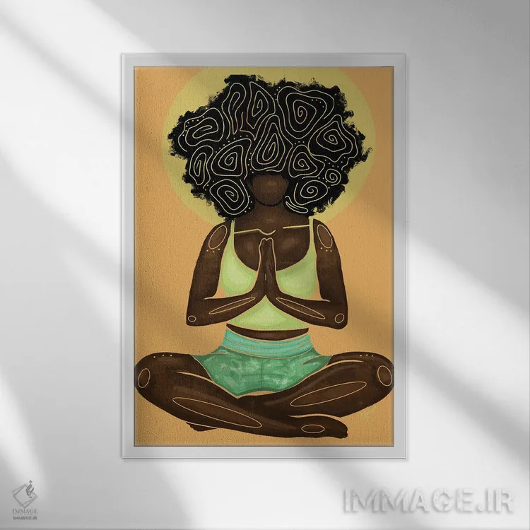 تابلو مدرن "مدیتیشن" اثر نیدیا دراز - نمای قابدار سفید