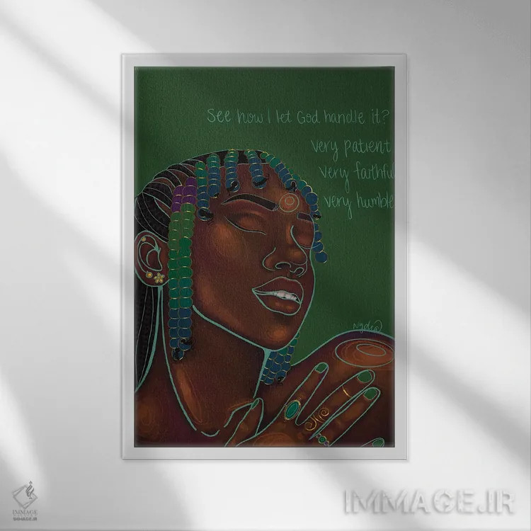 تابلو دکوراتیو "به خدا اعتماد دارم" اثر نیدیا دراز - نمای قابدار سفید