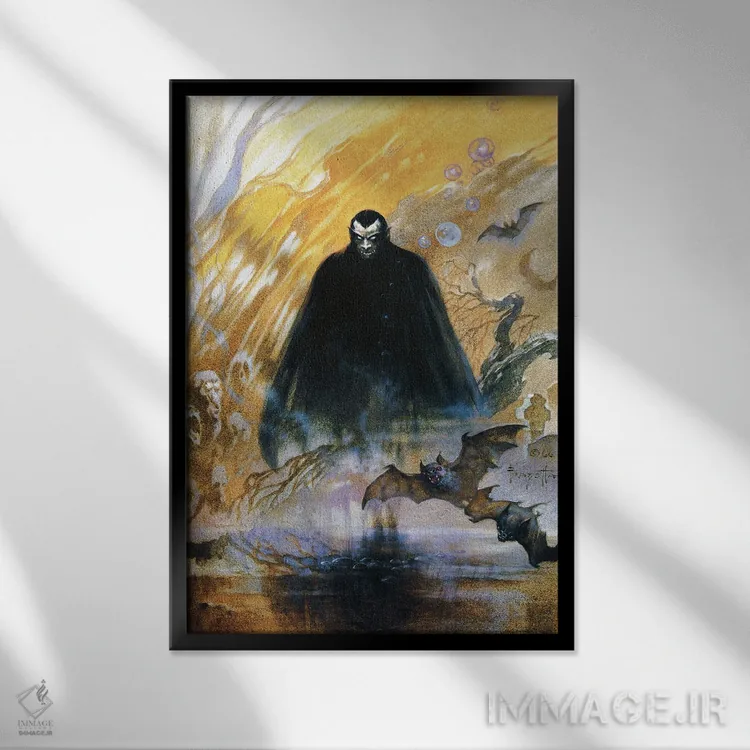 تابلو دکوراتیو "کنت دراکولا" اثر فرانک فرزتا - نمای قابدار مشکی