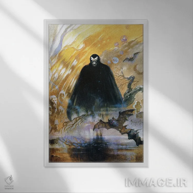 تابلو دکوراتیو "کنت دراکولا" اثر فرانک فرزتا - نمای قابدار سفید