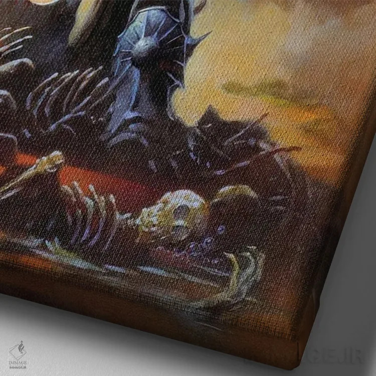 تابلو دکوراتیو "دلال مرگ ۳ O" اثر فرانک فرزتا - نمای نزدیک بافت بوم