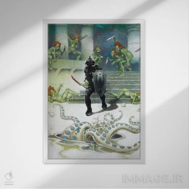 تابلو دکوراتیو "دلال مرگ ۷" اثر فرانک فرزتا - نمای قابدار سفید