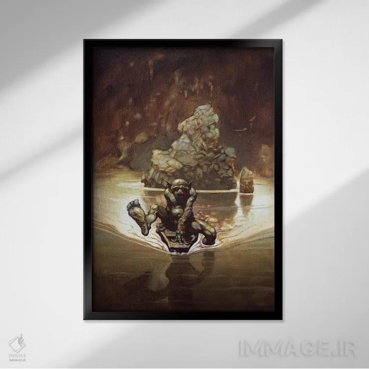 تابلو دکوراتیو "گالوم ۲ " اثر فرانک فرزتا - نمای قابدار مشکی