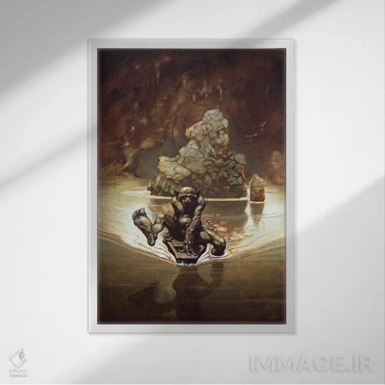 تابلو دکوراتیو "گالوم ۲ " اثر فرانک فرزتا - نمای قابدار سفید