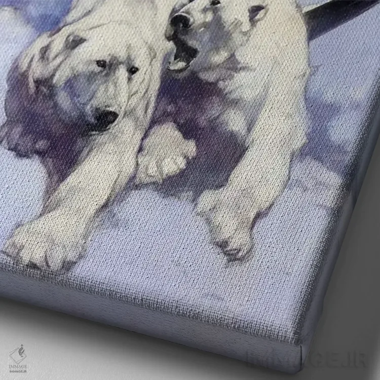 تابلو دکوراتیو "جنگجوی نقره ای" اثر فرانک فرزتا - نمای نزدیک بافت بوم