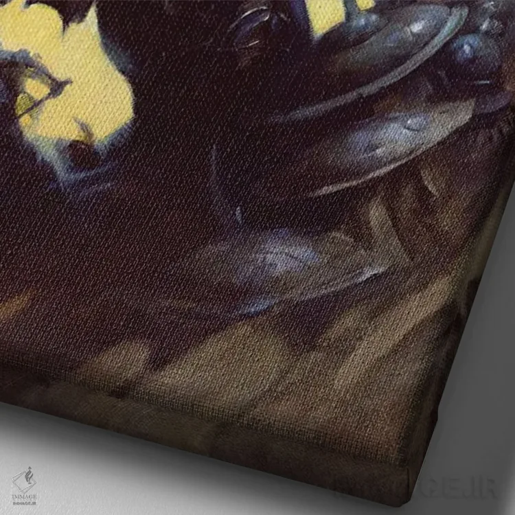 تابلو دکوراتیو "قهرمان جاودان" اثر فرانک فرزتا - نمای نزدیک بافت بوم