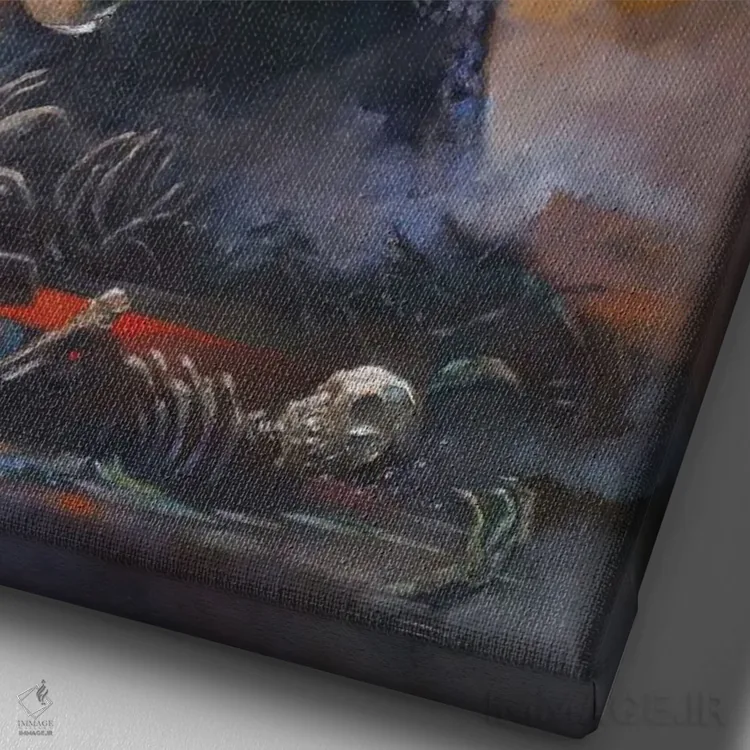 تابلو دکوراتیو "دلال مرگ ۳" اثر فرانک فرزتا - نمای نزدیک بافت بوم