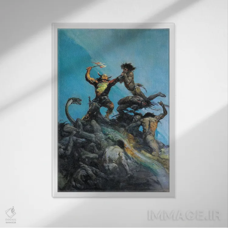 تابلو دکوراتیو "شکست ناپذیر" اثر فرانک فرزتا - نمای قابدار سفید