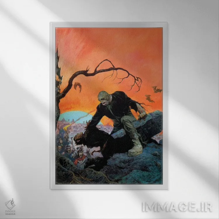 تابلو دکوراتیو "آن سوی قبر" اثر فرانک فرزتا - نمای قابدار سفید